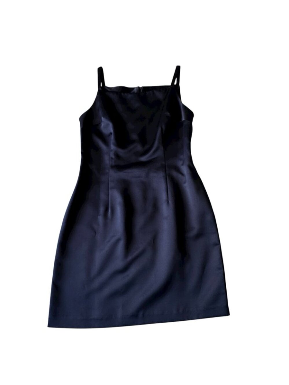 Evening Dress with Jacket Women's 10 Navy Blue Satin Sheath VTG MCM Design - USA - Picture 2 of 16